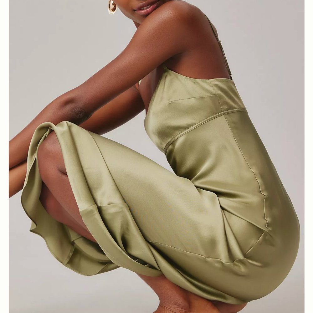 COPY - EUC Reformation Kailyn Silk Dress - Artichoke